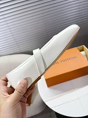 LOUIS VUITTON | Leather Ballet Shoes In White - 5