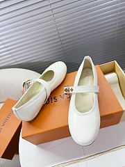 LOUIS VUITTON | Leather Ballet Shoes In White - 2