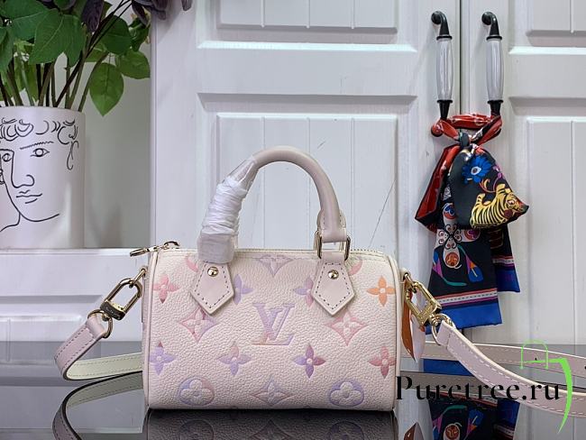 LOUIS VUITTON | Nano Speedy Embossed grained cowhide leather Dream Beige - 1