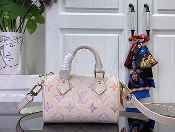 LOUIS VUITTON | Nano Speedy Embossed grained cowhide leather Dream Beige