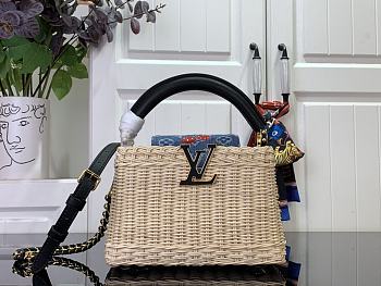 LV x TM Capucines Mini Rattan/Cowhide Black