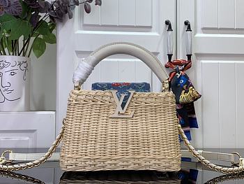 LV x TM Capucines Mini Rattan/Cowhide White