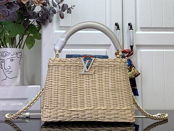 LV x TM Capucines BB Rattan/Cowhide White