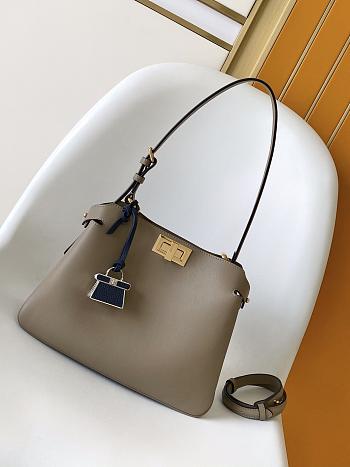 FENDI | Peekaboo Soft Small Bag Light gray leather bag