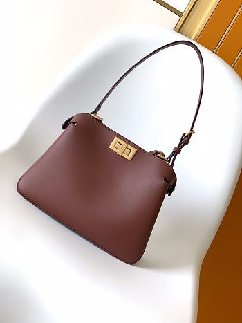 FENDI | Peekaboo Soft Small Bag Brown leather bag