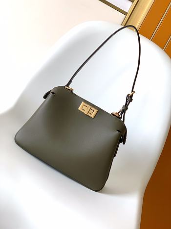 FENDI | Peekaboo Soft Small Bag Green Leather Bag