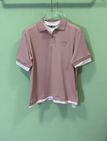 PRADA | Two-Piece Short-Sleeved POLO Shirt In Pink