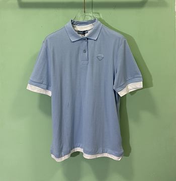 PRADA | Two-Piece Short-Sleeved POLO Shirt In Blue