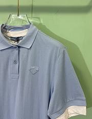 PRADA | Two-Piece Short-Sleeved POLO Shirt In Blue - 5