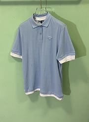PRADA | Two-Piece Short-Sleeved POLO Shirt In Blue - 4