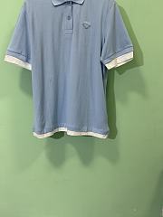 PRADA | Two-Piece Short-Sleeved POLO Shirt In Blue - 3