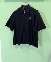 PRADA | Prada printed zipper short-sleeved shirt black - 6