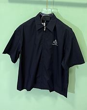 PRADA | Prada printed zipper short-sleeved shirt black - 3