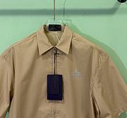 PRADA | printed zipper short-sleeved shirt beige - 4