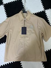 PRADA | printed zipper short-sleeved shirt beige - 3