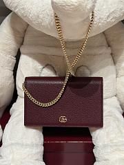 GUCCI | GG Marmont wallet on chain Rosso Ancora red and pink leather - 1