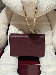 GUCCI | GG Marmont wallet on chain Rosso Ancora red and pink leather - 6