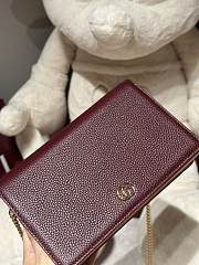 GUCCI | GG Marmont wallet on chain Rosso Ancora red and pink leather - 3