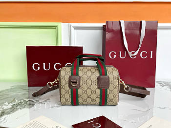 GUCCI | Mini GG handbag Beige and dark brown soft