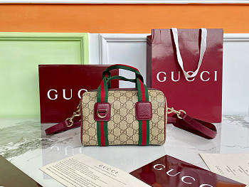 GUCCI | Mini GG handbag Burgundy and dark brown soft