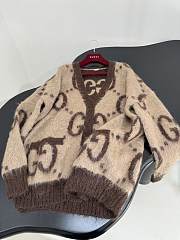 GUCCI | Reversible GG Mohair Wool Cardigan In Beige & Brown - 6