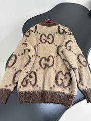 GUCCI | Reversible GG Mohair Wool Cardigan In Beige & Brown - 3