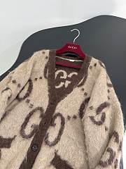 GUCCI | Reversible GG Mohair Wool Cardigan In Beige & Brown - 2