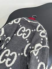 GUCCI | Reversible GG Mohair Wool Cardigan In Dark grey & off-white - 3