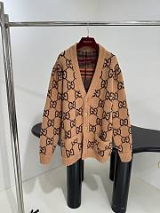 GUCCI | Reversible GG Mohair Wool Cardigan In Brown  - 1