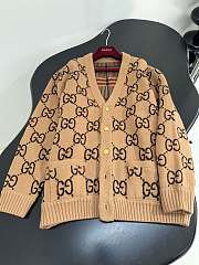 GUCCI | Reversible GG Mohair Wool Cardigan In Brown  - 4