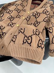 GUCCI | Reversible GG Mohair Wool Cardigan In Brown  - 2