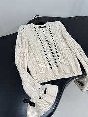 Valentino Wool Ruffle Sleeve Sweater In Beige - 3