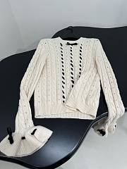 Valentino Wool Ruffle Sleeve Sweater In Beige - 4