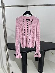 Valentino Wool Ruffle Sleeve Sweater In Pink - 1