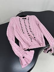 Valentino Wool Ruffle Sleeve Sweater In Pink - 6