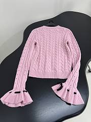Valentino Wool Ruffle Sleeve Sweater In Pink - 5