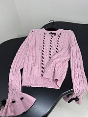 Valentino Wool Ruffle Sleeve Sweater In Pink - 3