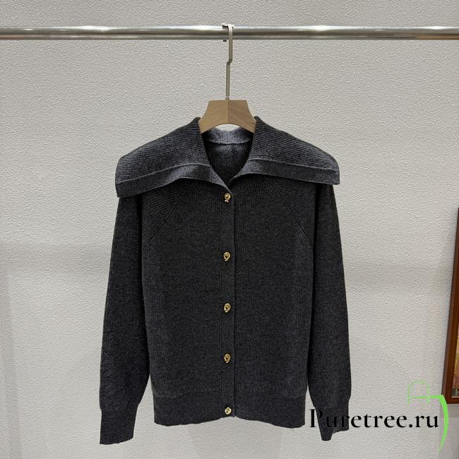 Bottega Veneta Woolen Button Knitwear In Black - 1