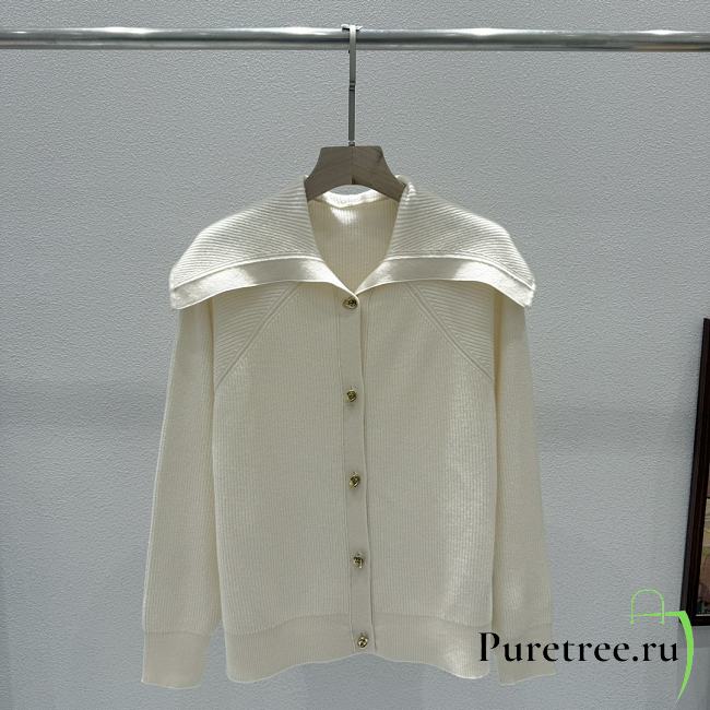 Bottega Veneta Woolen Button Knitwear In White - 1