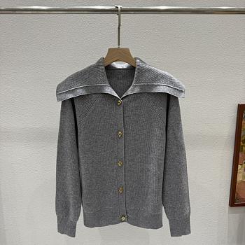 Bottega Veneta Woolen Button Knitwear In Gray