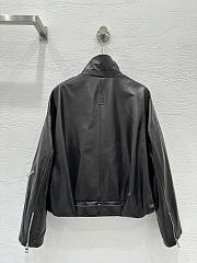 Loewe wide-leg motorcycle leather jacket in black - 5
