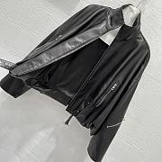 Loewe wide-leg motorcycle leather jacket in black - 4