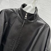 Loewe wide-leg motorcycle leather jacket in black - 3