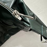 Loewe wide-leg motorcycle leather jacket in green  - 5