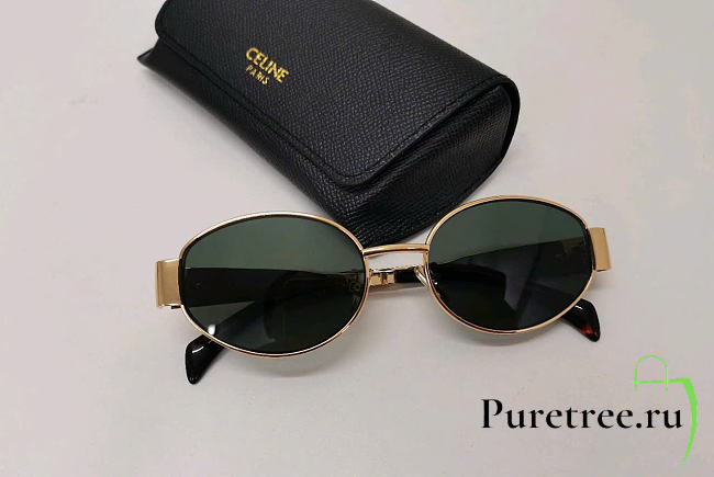 CELINE | Triomphe Metal 01 sunglasses in Metal Green  - 1