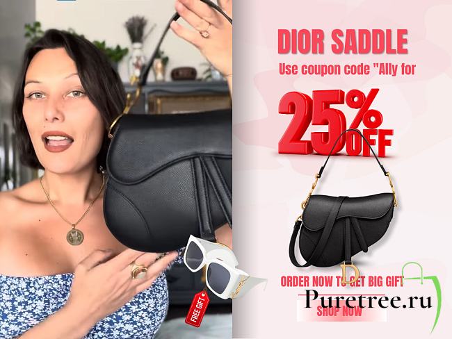 Dior Saddle Bag Black Grain Leather size 25.5x20x6.5cm  - 1