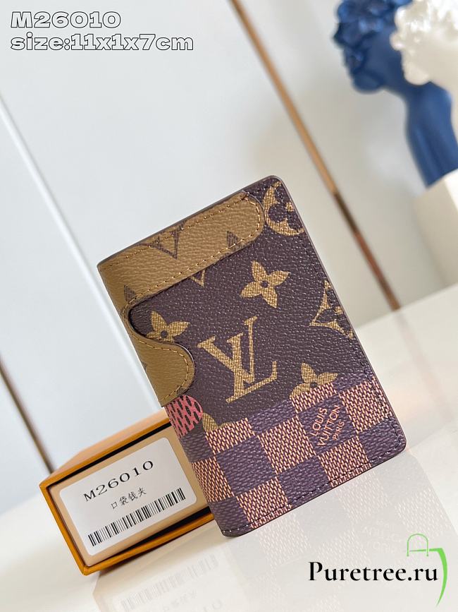 LOUIS VUITON | Pocket Organizer Wallet Monogram Reverse In Brown M26010 - 1