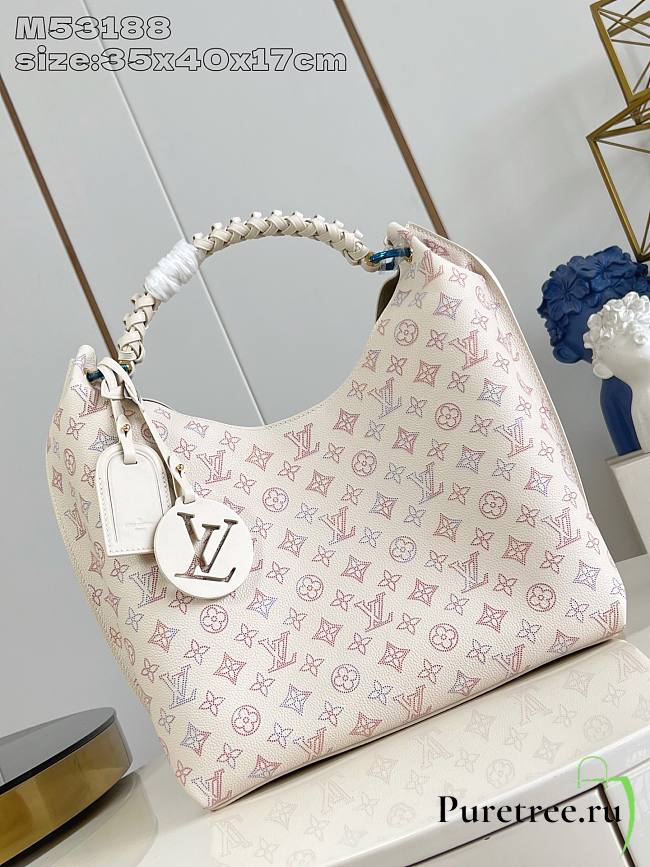 LOUIS VUITTON | Carmel Perforated Mahina calfskin leather Dream Cream  - 1