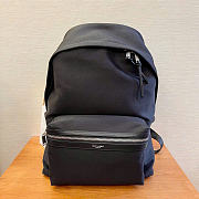 YSL | City backpack in canvas, nylon and leather in black - 1