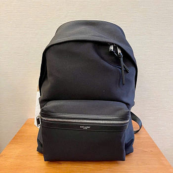 YSL | City backpack in canvas, nylon and leather in black